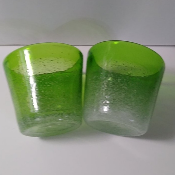 Green Blown Glass Votive Candle Holders - Picture 4 of 6